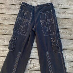 Vintage Y2K R2 Randy Multi Pocket Cargo Pants Size 36 Black